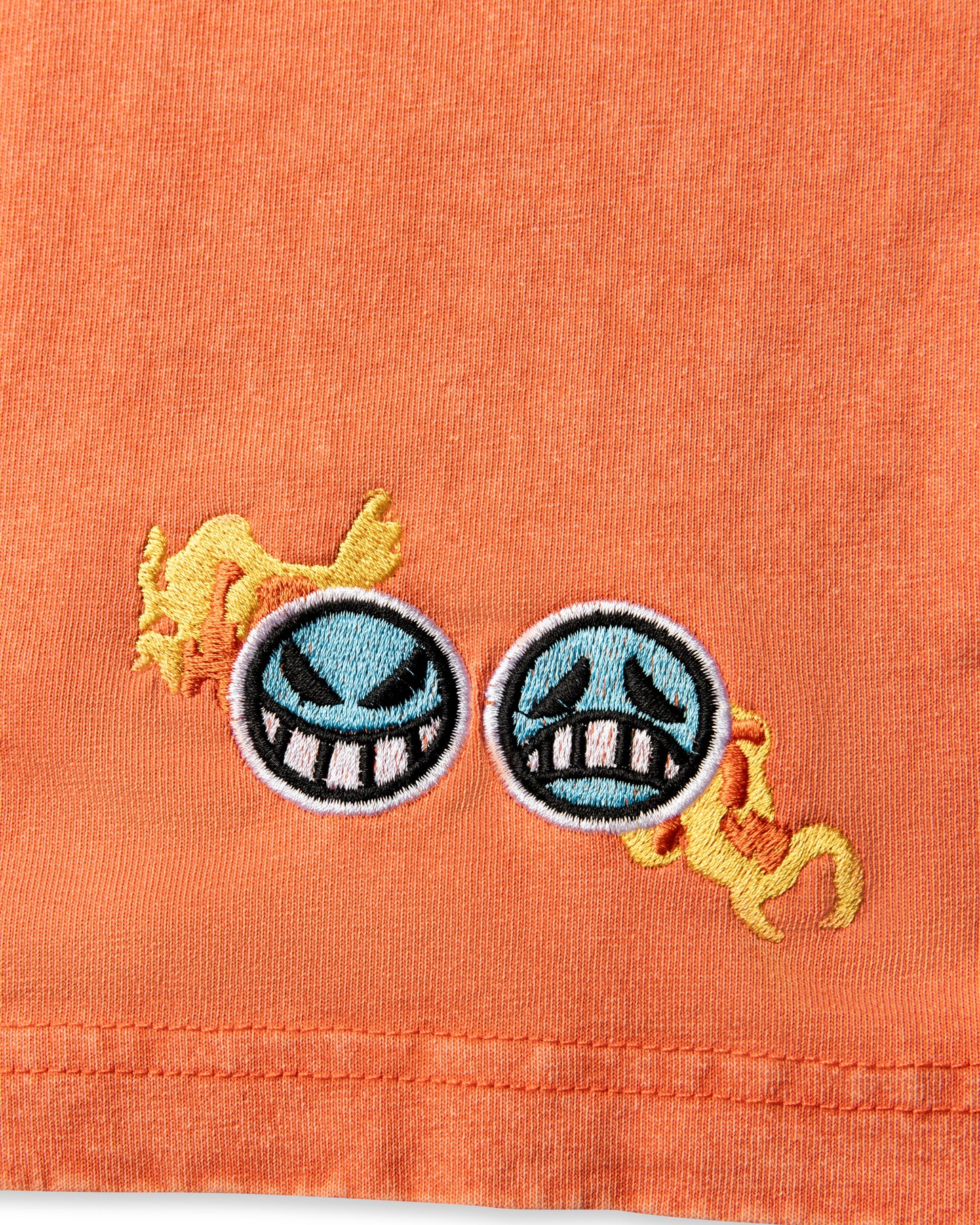 Fire Fist Ace Embroidered Orange Wash Tee